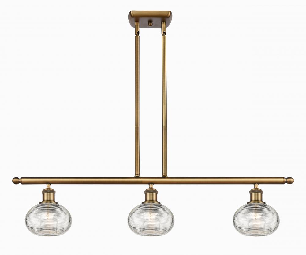 Ithaca - 3 Light - 36 inch - Brushed Brass - Cord hung - Island Light