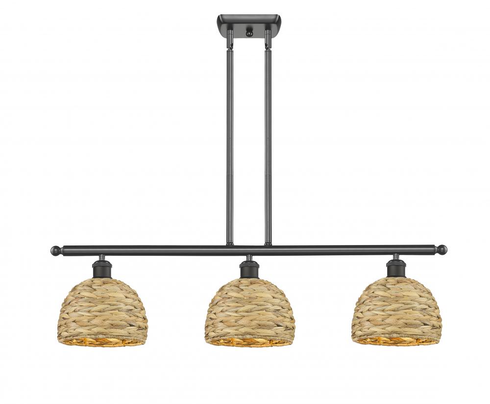 Woven Rattan - 3 Light - 36 inch - Oil Rubbed Bronze - Multi Pendant