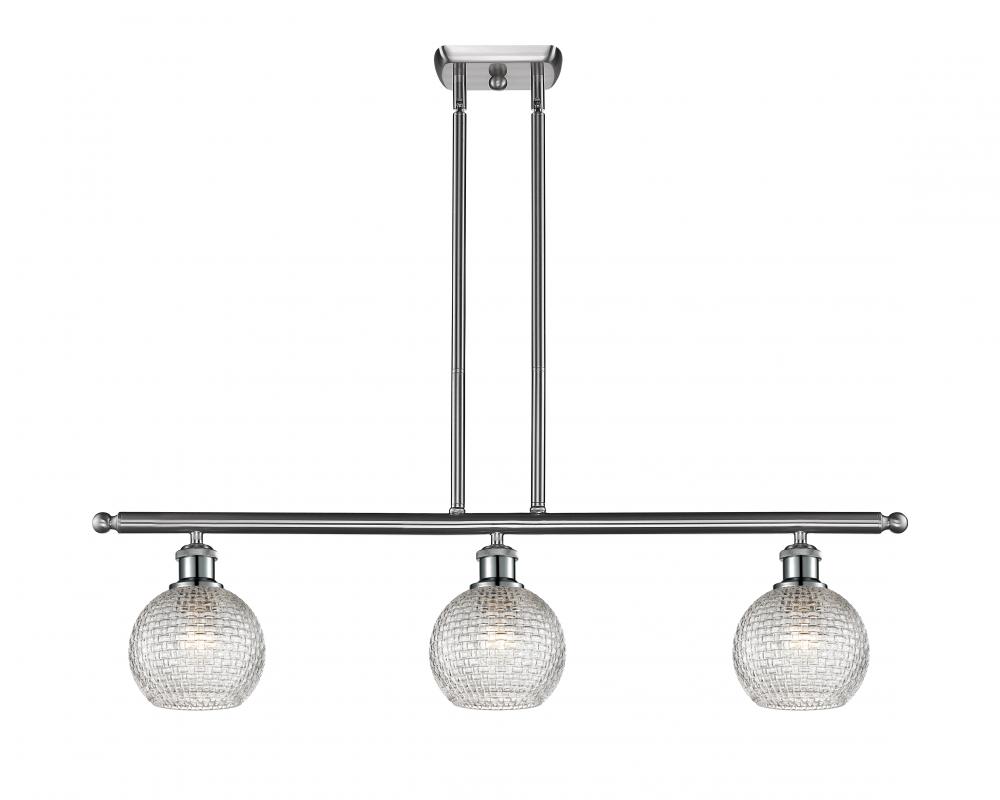 Athens - 3 Light - 36 inch - Brushed Satin Nickel - Cord hung - Island Light