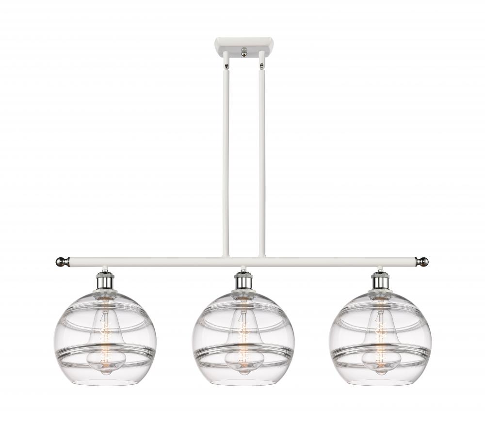 Rochester - 3 Light - 37 inch - White Polished Chrome - Cord hung - Island Light