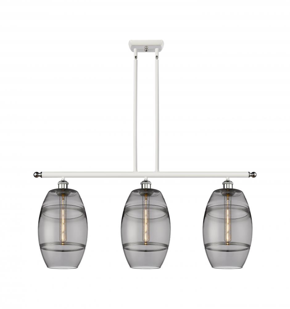 Vaz - 3 Light - 36 inch - White Polished Chrome - Cord hung - Island Light