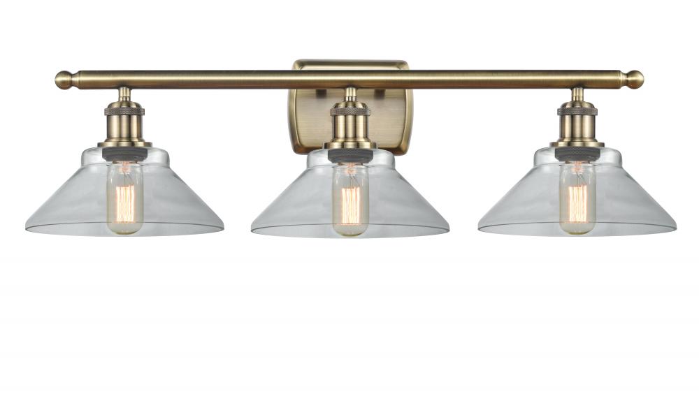 Orwell - 3 Light - 28 inch - Antique Brass - Bath Vanity Light