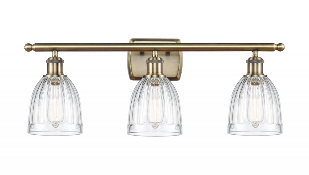 Brookfield - 3 Light - 26 inch - Antique Brass - Bath Vanity Light