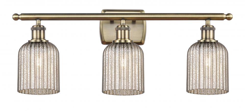 Bridal Veil - 3 Light - 25 inch - Antique Brass - Bath Vanity Light