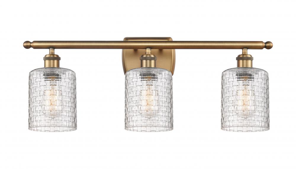 Cobbleskill - 3 Light - 25 inch - Brushed Brass - Bath Vanity Light