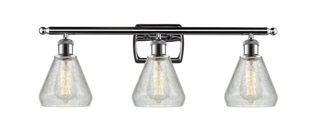 Conesus - 3 Light - 26 inch - Polished Chrome - Bath Vanity Light