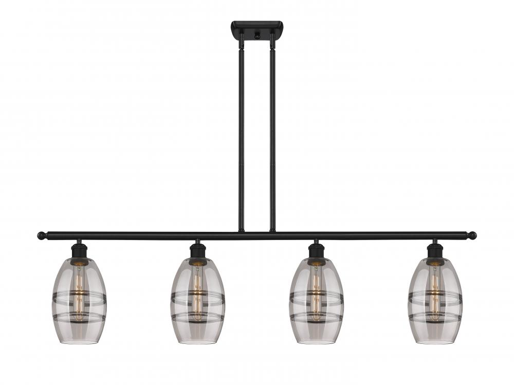 Vaz - 4 Light - 48 inch - Matte Black - Cord hung - Island Light