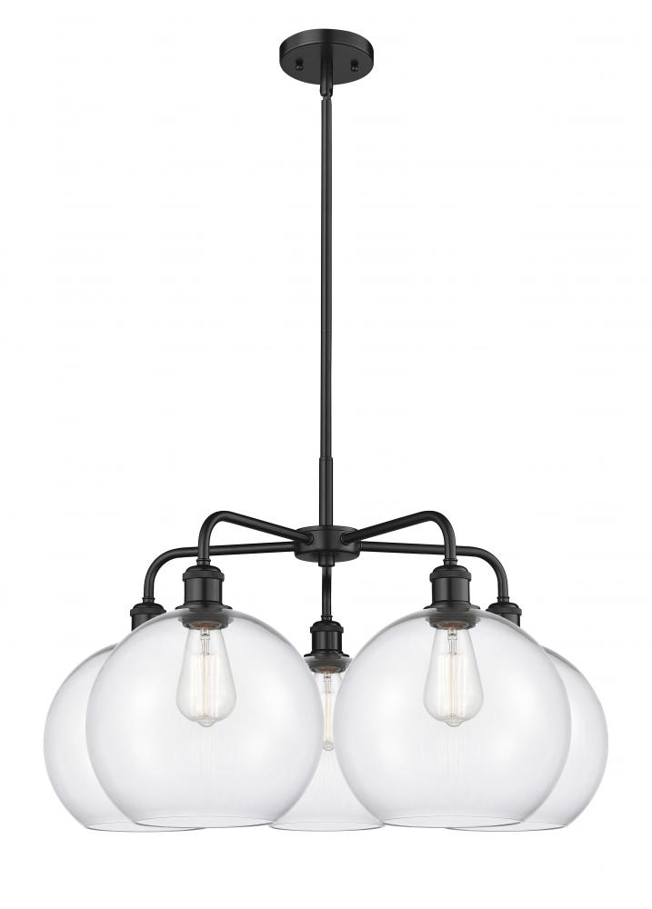 Athens - 5 Light - 28 inch - Matte Black - Chandelier