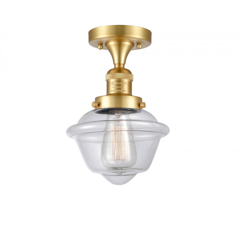 Oxford - 1 Light - 8 inch - Satin Gold - Semi-Flush Mount