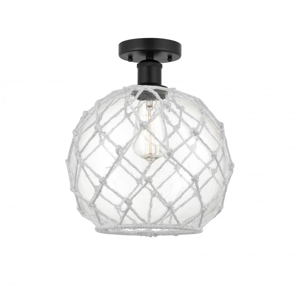 Farmhouse Rope - 1 Light - 10 inch - Matte Black - Semi-Flush Mount