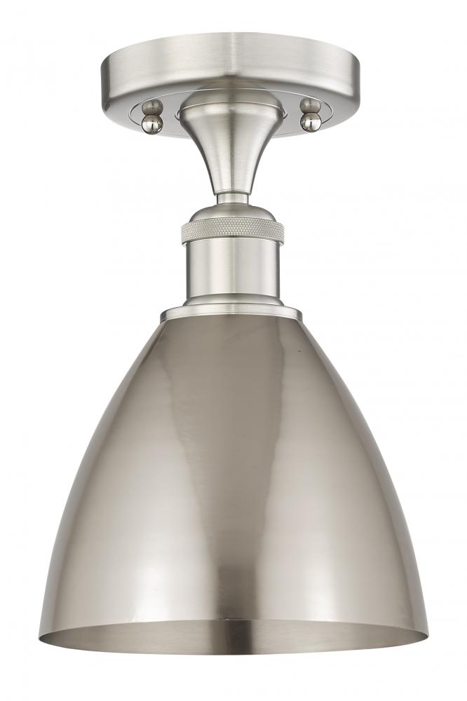 Bristol - 1 Light - 8 inch - Brushed Satin Nickel - Semi-Flush Mount