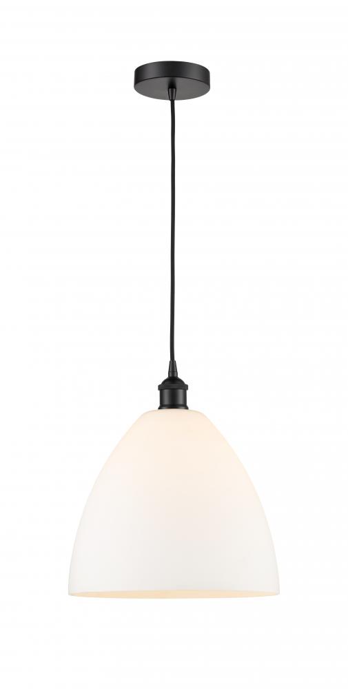 Bristol - 1 Light - 12 inch - Matte Black - Cord hung - Mini Pendant