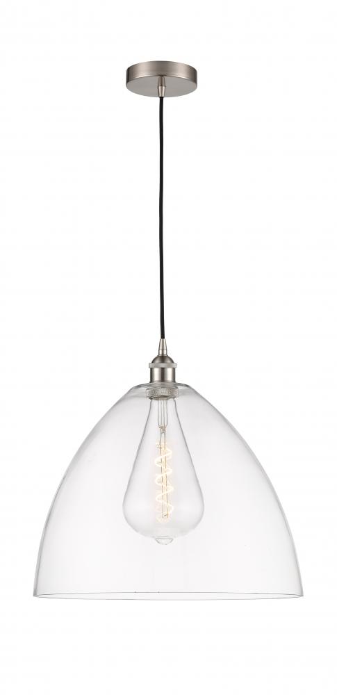 Bristol - 1 Light - 16 inch - Brushed Satin Nickel - Cord hung - Pendant