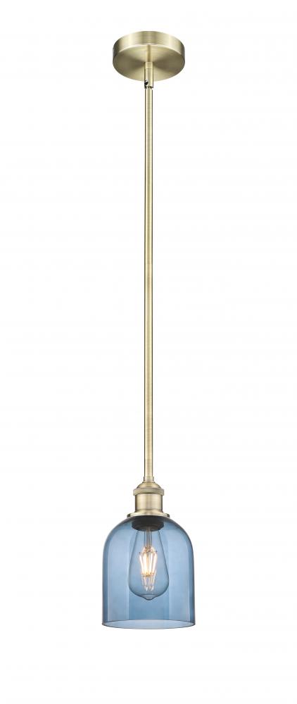 Bella - 1 Light - 6 inch - Antique Brass - Cord hung - Mini Pendant