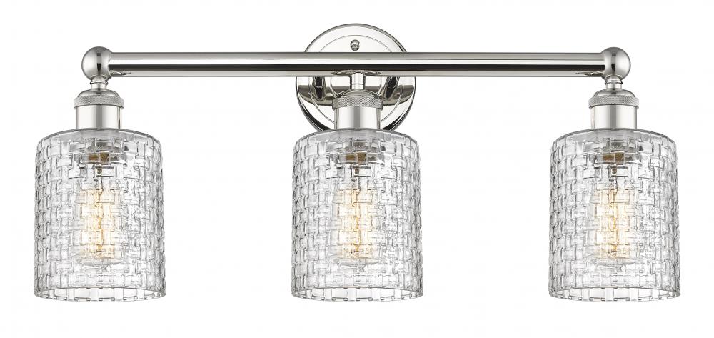 Cobbleskill - 3 Light - 23 inch - Polished Nickel - Bath Vanity Light