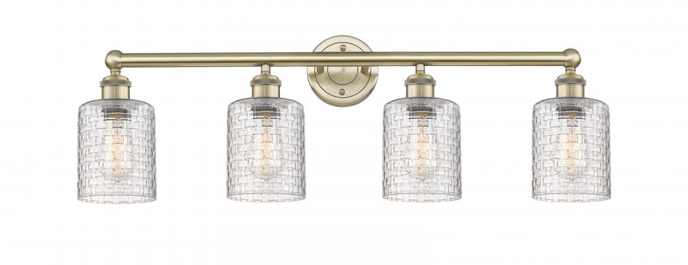 Cobbleskill - 4 Light - 32 inch - Antique Brass - Bath Vanity Light