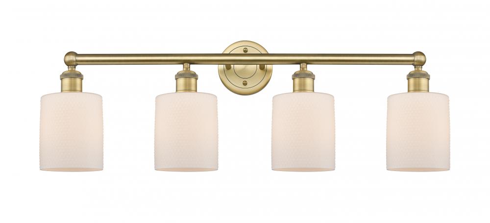 Cobbleskill - 4 Light - 32 inch - Brushed Brass - Bath Vanity Light