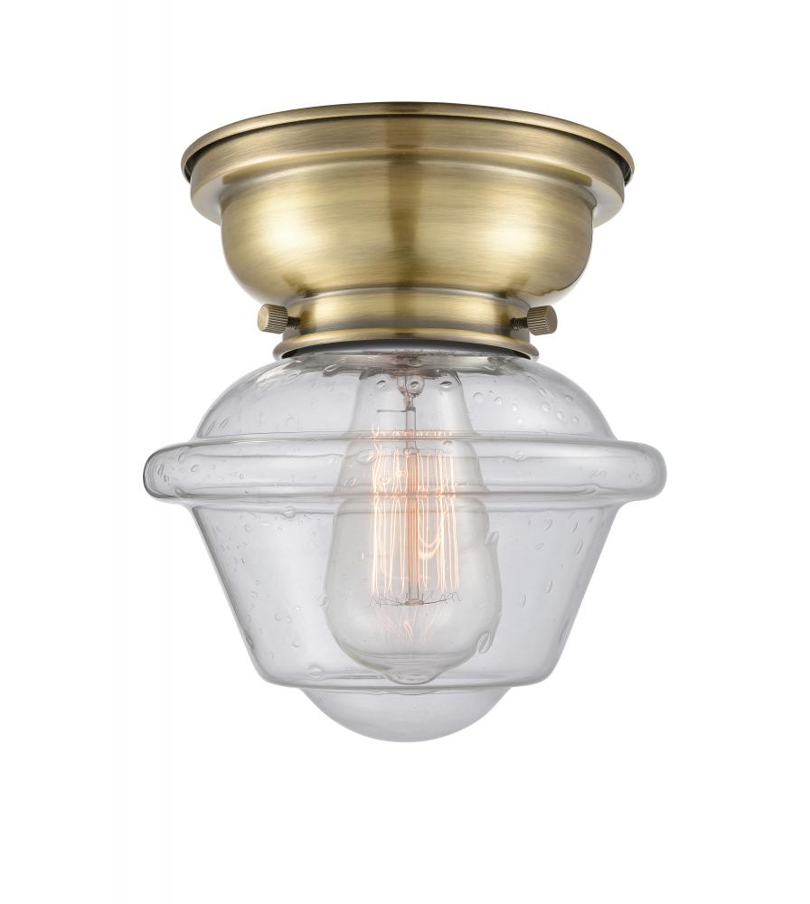 Oxford - 1 Light - 8 inch - Antique Brass - Flush Mount