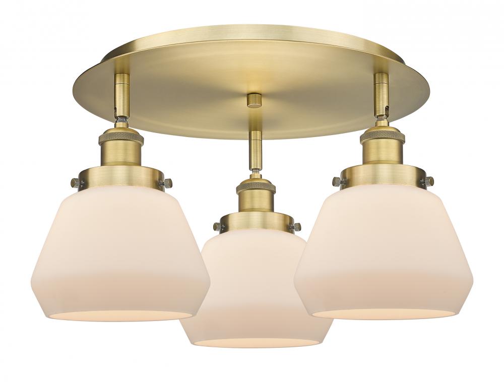 Fulton - 3 Light - 19 inch - Brushed Brass - Flush Mount