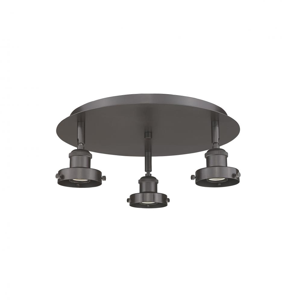 Ballston Urban - 3 Light - 15 inch - Oil Rubbed Bronze - Flush Mount