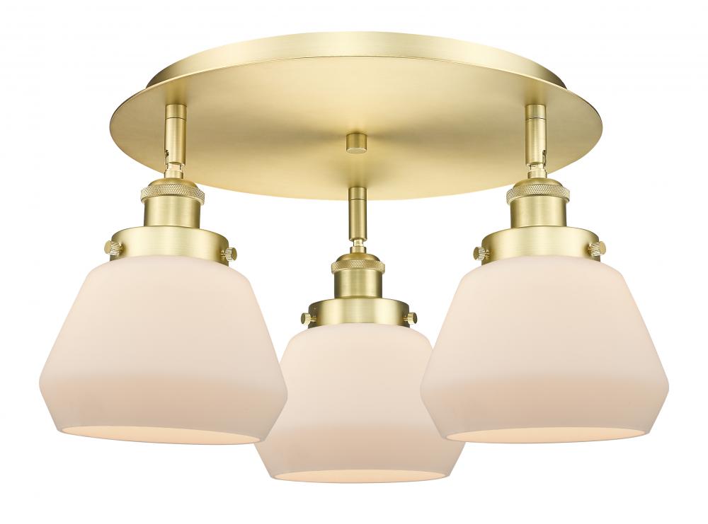 Fulton - 3 Light - 19 inch - Satin Gold - Flush Mount