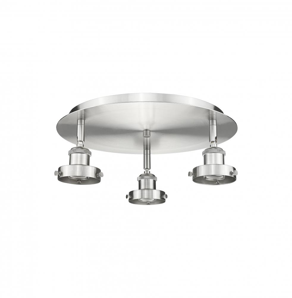 Ballston Urban - 3 Light - 15 inch - Satin Nickel - Flush Mount