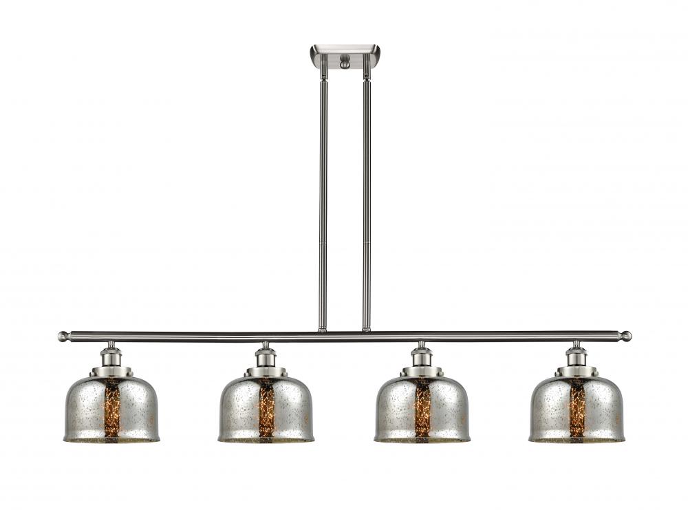 Bell - 4 Light - 48 inch - Brushed Satin Nickel - Stem Hung - Island Light