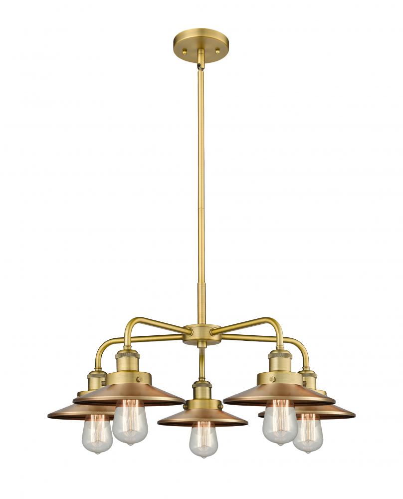 Edison - 5 Light - 27 inch - Brushed Brass - Chandelier