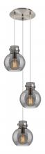 Innovations Lighting 113-410-1PS-SN-G410-8SM - Newton Sphere - 3 Light - 16 inch - Brushed Satin Nickel - Cord hung - Multi Pendant