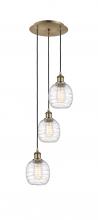 Innovations Lighting 113B-3P-AB-G1013 - Belfast - 3 Light - 13 inch - Antique Brass - Cord Hung - Multi Pendant