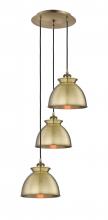 Innovations Lighting 113B-3P-AB-M14-AB - Adirondack - 3 Light - 15 inch - Antique Brass - Cord hung - Multi Pendant