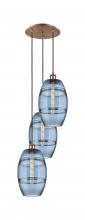 Innovations Lighting 113B-3P-AC-G557-8BL - Vaz - 3 Light - 15 inch - Antique Copper - Cord hung - Multi Pendant