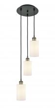  113B-3P-BAB-G801 - Clymer - 3 Light - 10 inch - Black Antique Brass - Cord Hung - Multi Pendant