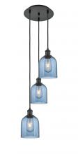 Innovations Lighting 113B-3P-BK-G558-6BL - Bella - 3 Light - 12 inch - Matte Black - Cord hung - Multi Pendant