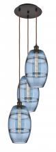 Innovations Lighting 113B-3P-OB-G557-8BL - Vaz - 3 Light - 15 inch - Oil Rubbed Bronze - Cord hung - Multi Pendant