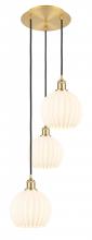 Innovations Lighting 113B-3P-SG-G1217-8WV - White Venetian - 3 Light - 15 inch - Satin Gold - Cord Hung - Multi Pendant