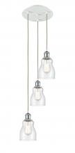 Innovations Lighting 113B-3P-WPC-G394 - Ellery - 3 Light - 12 inch - White Polished Chrome - Cord Hung - Multi Pendant