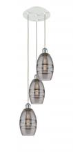  113B-3P-WPC-G557-6SM - Vaz - 3 Light - 12 inch - White Polished Chrome - Cord Hung - Multi Pendant