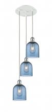  113B-3P-WPC-G558-6BL - Bella - 3 Light - 12 inch - White Polished Chrome - Cord Hung - Multi Pendant