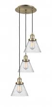 Innovations Lighting 113F-3P-AB-G44 - Cone - 3 Light - 14 inch - Antique Brass - Cord hung - Multi Pendant