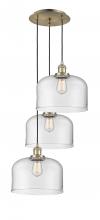 Innovations Lighting 113F-3P-AB-G72-L - Cone - 3 Light - 18 inch - Antique Brass - Cord hung - Multi Pendant