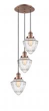  113F-3P-AC-G664-7 - Bullet - 3 Light - 14 inch - Antique Copper - Cord hung - Multi Pendant