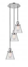 Innovations Lighting 113F-3P-PN-G62 - Cone - 3 Light - 13 inch - Polished Nickel - Cord hung - Multi Pendant