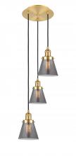 Innovations Lighting 113F-3P-SG-G63 - Cone - 3 Light - 13 inch - Satin Gold - Cord hung - Multi Pendant