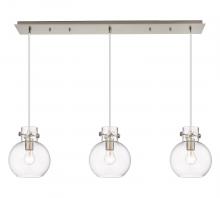 Innovations Lighting 123-410-1PS-SN-G410-8CL - Newton Sphere - 3 Light - 40 inch - Brushed Satin Nickel - Linear Pendant