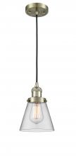 Innovations Lighting 201C-AB-G62 - Cone - 1 Light - 6 inch - Antique Brass - Cord hung - Mini Pendant