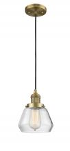 Innovations Lighting 201C-BB-G172 - Fulton - 1 Light - 7 inch - Brushed Brass - Cord hung - Mini Pendant