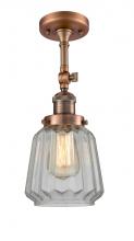 Innovations Lighting 201F-AC-G142 - Chatham - 1 Light - 7 inch - Antique Copper - Semi-Flush Mount