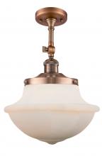  201F-AC-G541 - Oxford - 1 Light - 12 inch - Antique Copper - Semi-Flush Mount