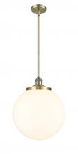  201S-AB-G201-14 - Beacon - 1 Light - 14 inch - Antique Brass - Stem Hung - Pendant